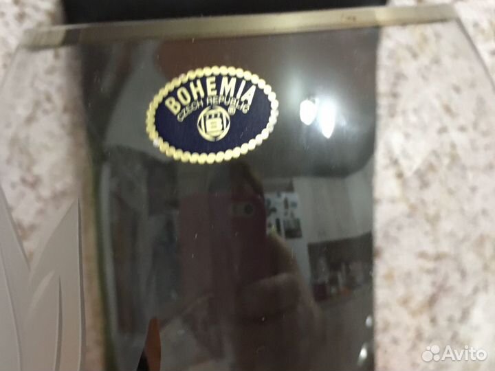 Богемское стекло. Ваза. Кувшин и 4 стакана