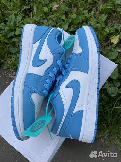 Кроссовки Nike Air jordan 1 low голубые Оригинал