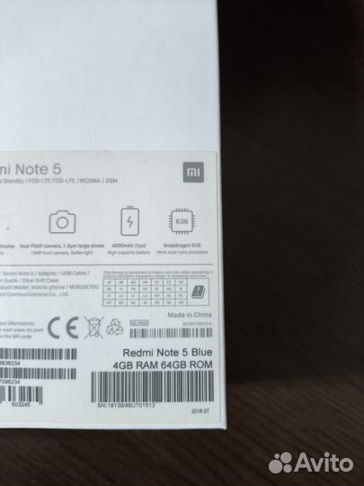 Xiaomi Redmi Note 5, 4/64 ГБ