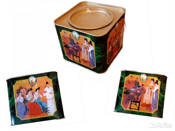 Жестяные банки от чая Ложка хохлома