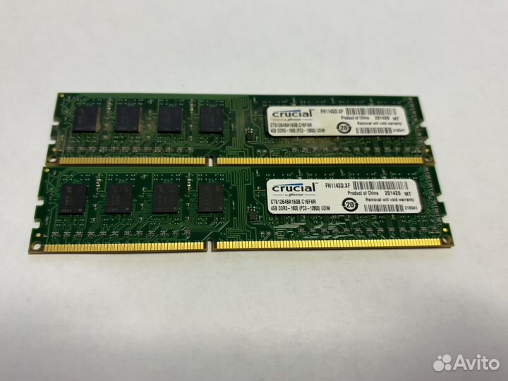 Модуль памяти Crucial DDR3 dimm 4Gb PC3-12800