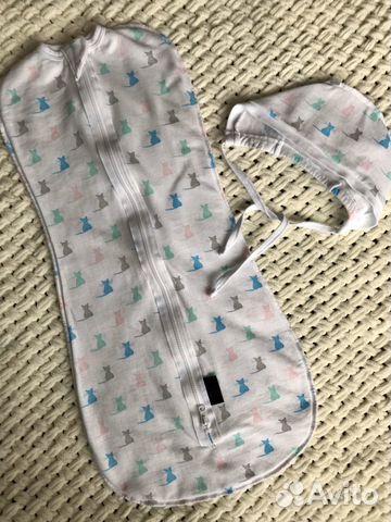 Пеленка-кокон и чепчик Mjolk утепленные 6-9 кг