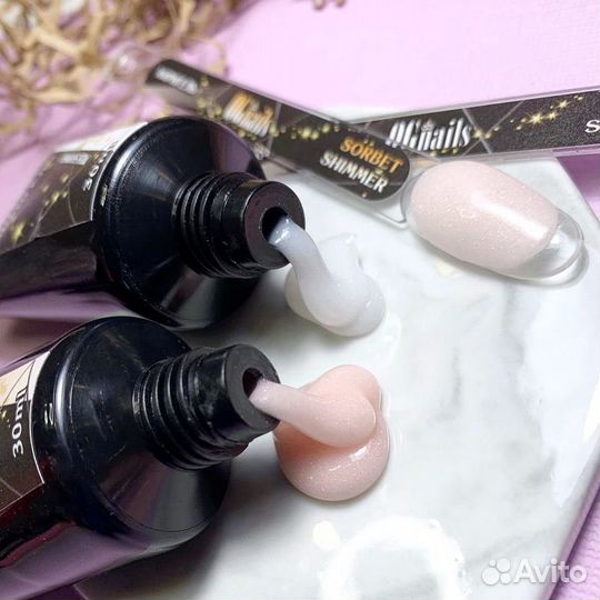 Акригель с шиммером сорбет/молочный