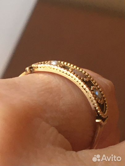Антикварное кольцо золото коралл 1880 г