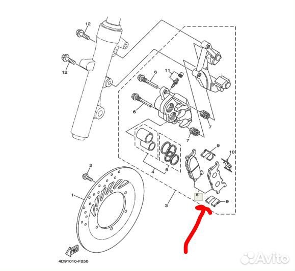 Колодки тормозные yamaha 1B7-25805-00-00