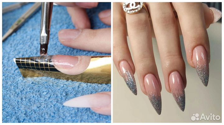 Маникюр гель лак наращивание ногтей