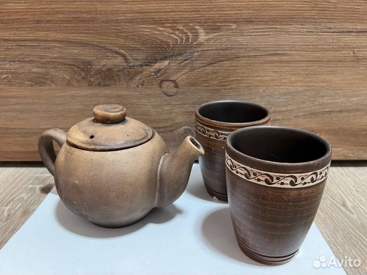 Продам керамический заварочный чайник с кружками
