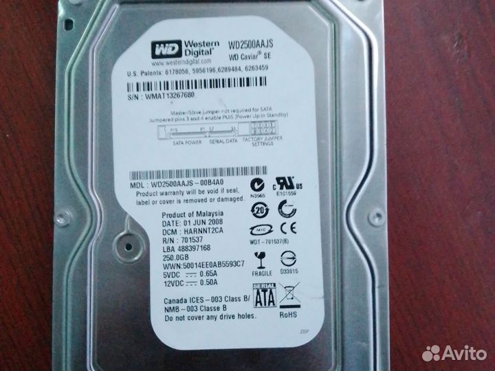 Жосткий диск на пк sata-3,на 250 Гб