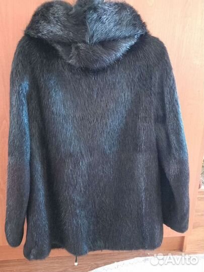 Шуба нутрия с капюшоном