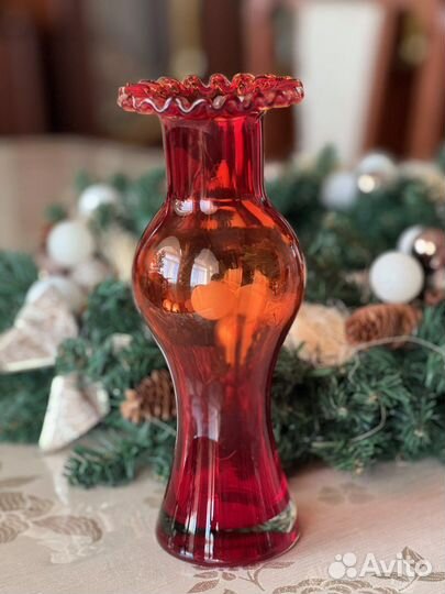 Ваза цветное стекло СССР винтаж
