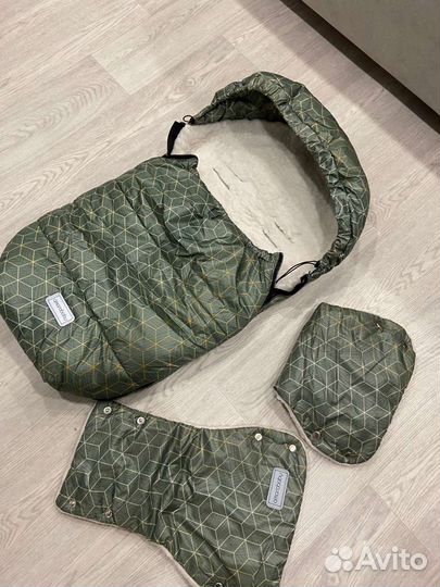 Конверт кокон в коляску + рукавицы