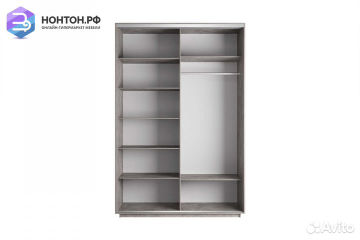 Шкаф-купе 2-х дверный Нонтон фото №1008 / бетон