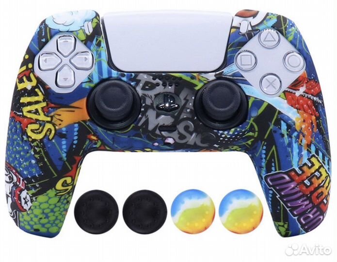 Мягкий силиконовый чехол для джойстика Sony PS5