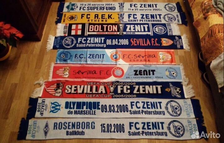 Матчевые шарфы фк Зенит Санкт-Петербург