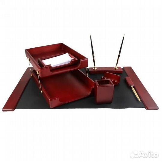 Набор настольный 7 предметов, натуральное дерево