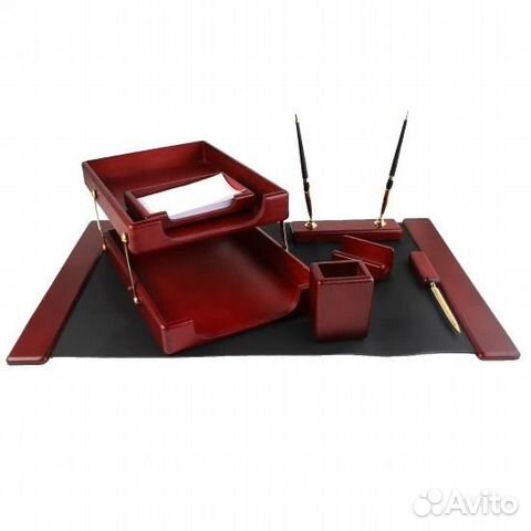 Набор настольный 7 предметов, натуральное дерево