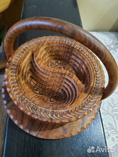 Ваза конфетница деревянная