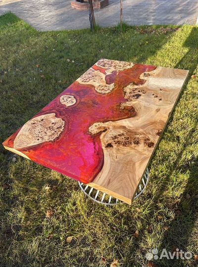 Стол руководителя.Стол Слэб из капового тополя