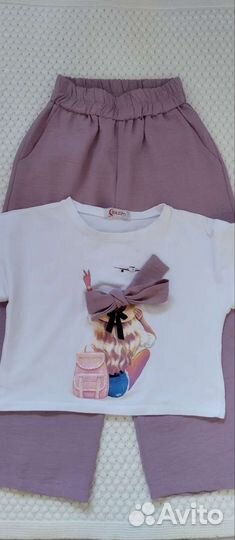 Летний костюм для девочки 128