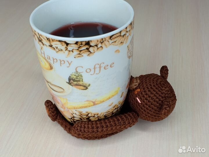 Подставка под кружку мишка ручной работы