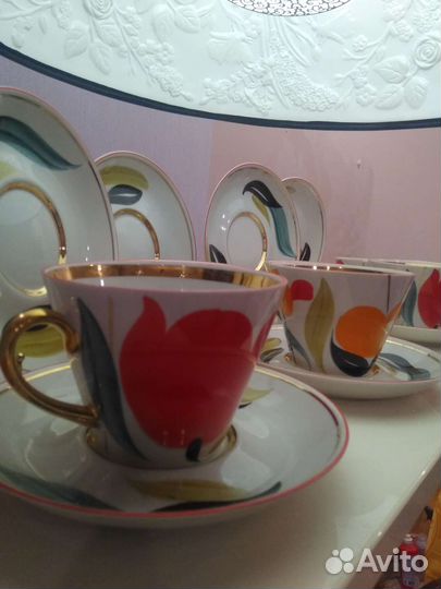 Редкие чайные пары Кфз.Чайка.руч.роспись