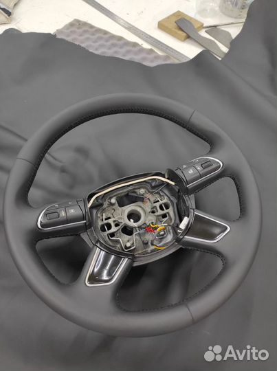 Руль Audi A6 C7 с обогревом, новая кожа Nappa