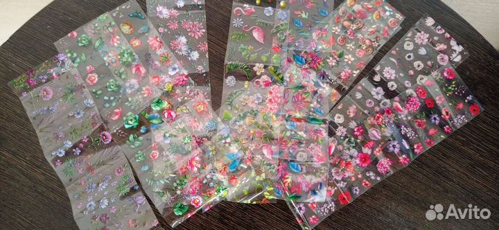 Переводная фольга для ногтей цветы декор набор