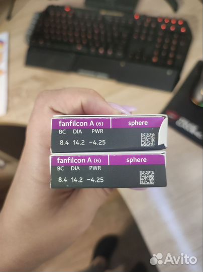 Линзы -4,25 новые, срок годности до 2026