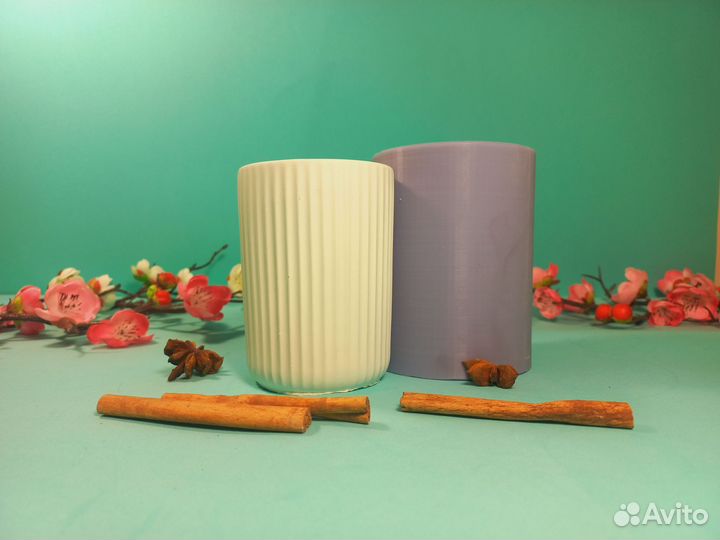 Силиконовая фoрма кашпо стакан для ванной молд