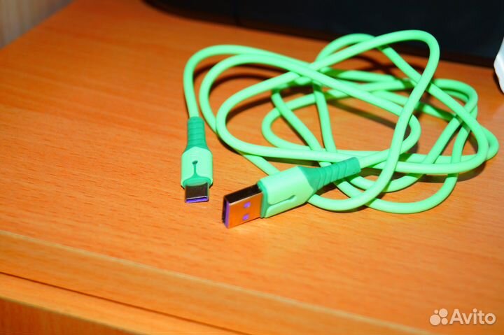 Кабель Type-C USB зеленый