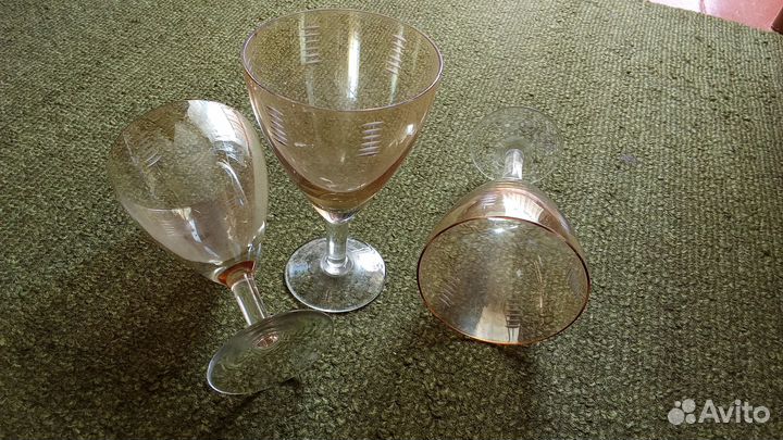 Фужеры СССР. 210 мл. 6 шт. Б/у. Стекло