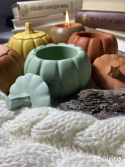 Тыква на Хэллоуин кашпо подсвечник шкатулка свеча