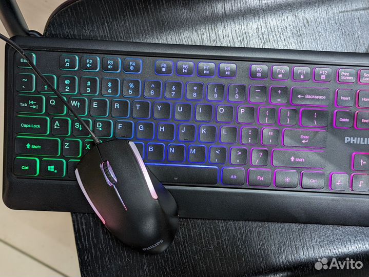 Клавиатура и мышь Philips игровые с подсветкой