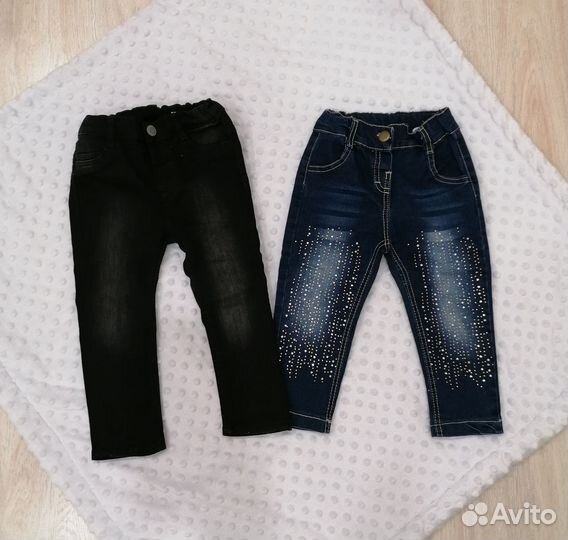Джинсы пакетом на девочку 86