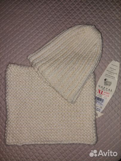 Шапка и снуд шерсть