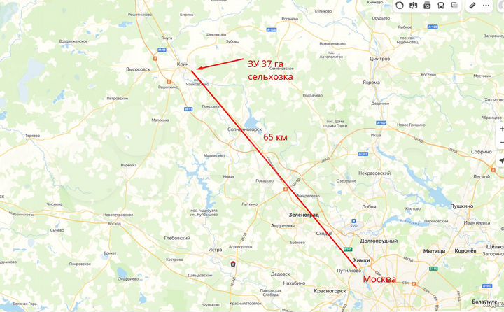 Участок 36,7 га (СНТ, ДНП)