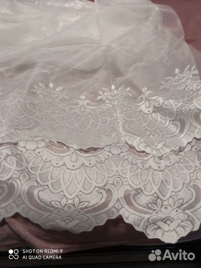 Тюль белая новая 2 м 80 см х 3 м