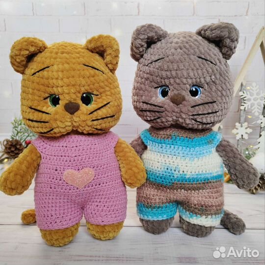 Вязаные игрушки котёнок