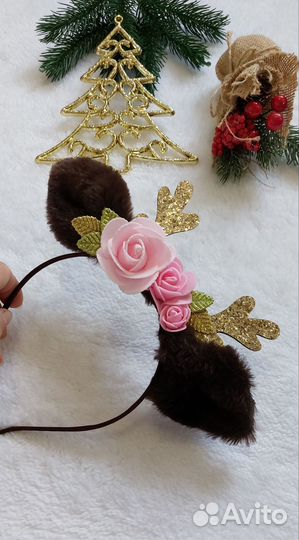 Новогодний ободок к костюму Оленёнка