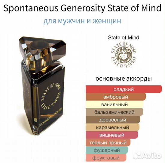 Пробник 1,5мл Spontaneous Generosity State of Mind