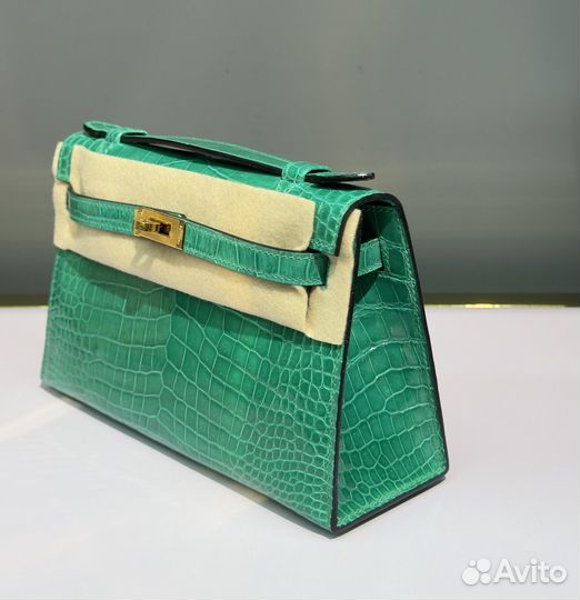 Сумка Hermes Kelly Pochette зеленая
