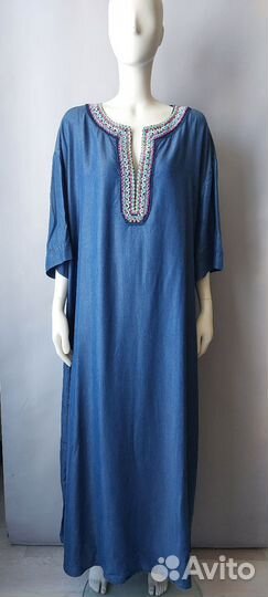 Джинсовое платье эвкалипт Marina Rinaldi ог 136