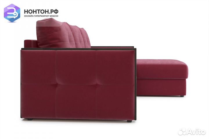 Диван угловой дельфин Инсайд бордовый