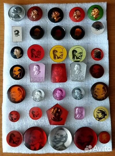 Значки Ленина зеркальные