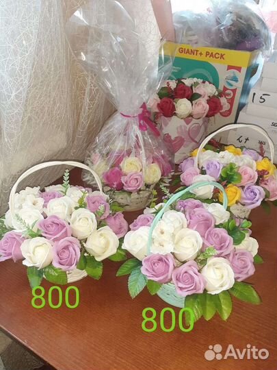 Букеты из мыльных роз