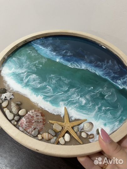 Поднос деревянный круглый