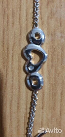 Серебряный браслет с бриллиантами