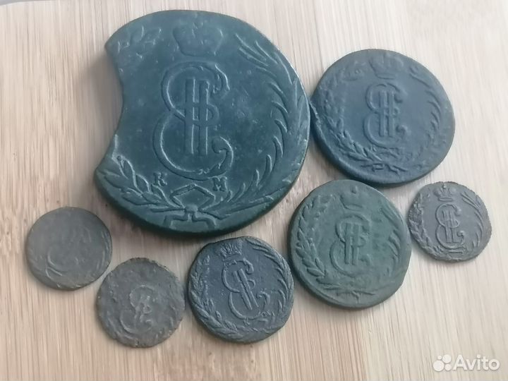 10 копеек 1770 г. км. и набор Сибирских монет