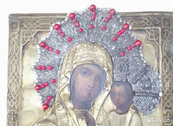 Икона старинная.Тихвинская Божья матерь