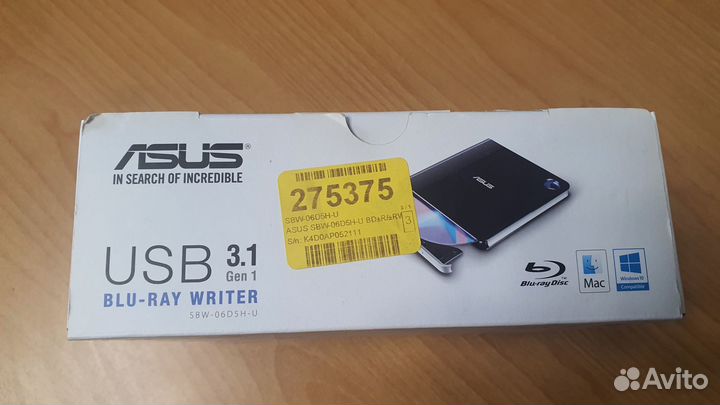 Оптический привод Blu-Ray Writer asus SBW-06D5H-U